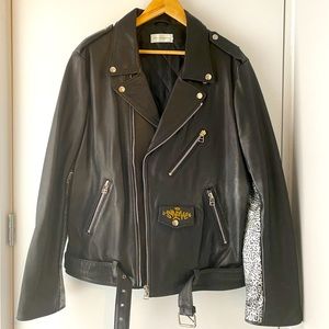 FAITH CONNEXION BIKER JACKET w/CROSS EMBROIDERY